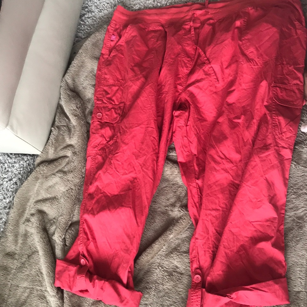 Plus size cargo crop pants.